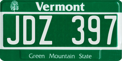 VT license plate JDZ397
