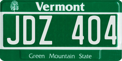 VT license plate JDZ404