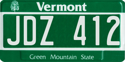 VT license plate JDZ412
