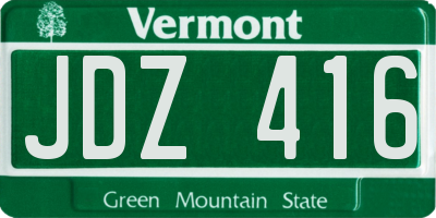 VT license plate JDZ416