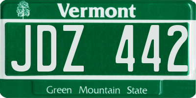VT license plate JDZ442
