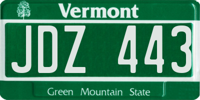 VT license plate JDZ443