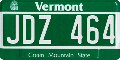 VT license plate JDZ464