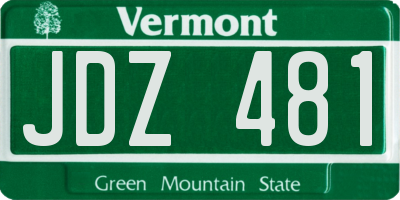 VT license plate JDZ481