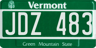 VT license plate JDZ483