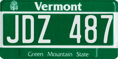 VT license plate JDZ487