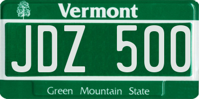 VT license plate JDZ500