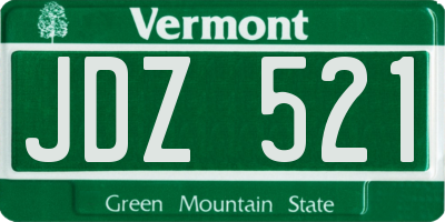 VT license plate JDZ521