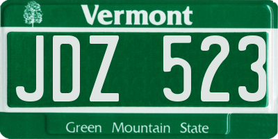 VT license plate JDZ523