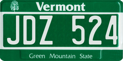 VT license plate JDZ524