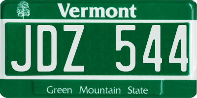 VT license plate JDZ544