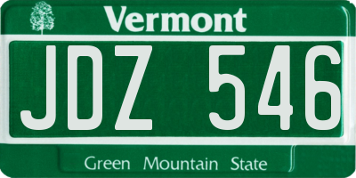 VT license plate JDZ546