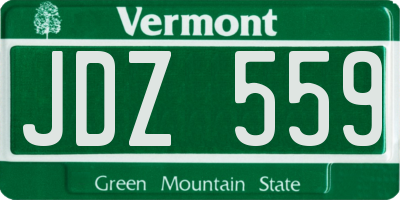 VT license plate JDZ559