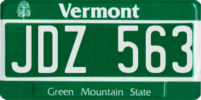 VT license plate JDZ563