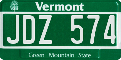 VT license plate JDZ574