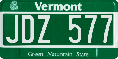 VT license plate JDZ577