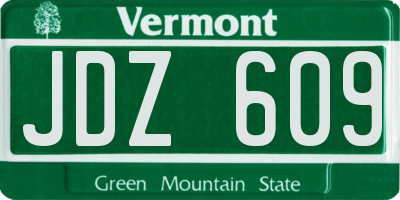 VT license plate JDZ609