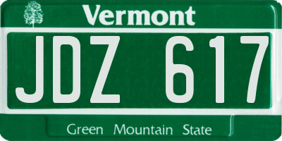 VT license plate JDZ617