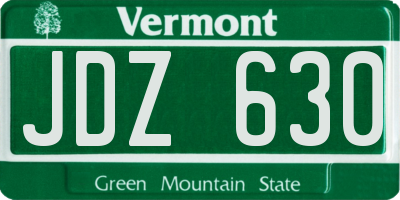 VT license plate JDZ630