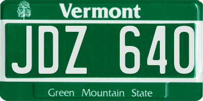 VT license plate JDZ640
