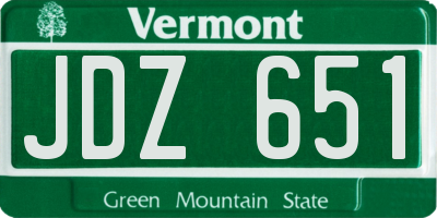 VT license plate JDZ651