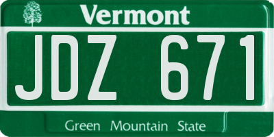 VT license plate JDZ671