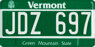 VT license plate JDZ697