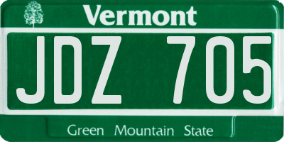 VT license plate JDZ705