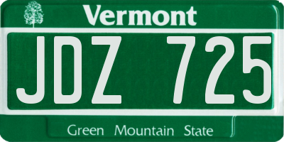 VT license plate JDZ725