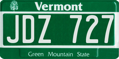 VT license plate JDZ727