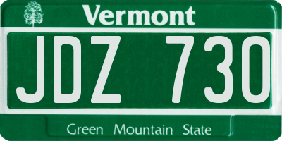 VT license plate JDZ730