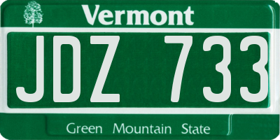 VT license plate JDZ733