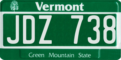 VT license plate JDZ738