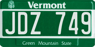 VT license plate JDZ749