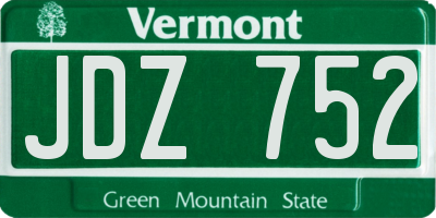 VT license plate JDZ752