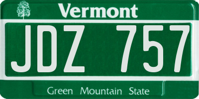 VT license plate JDZ757