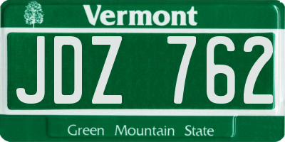 VT license plate JDZ762