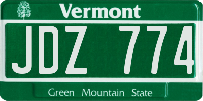 VT license plate JDZ774
