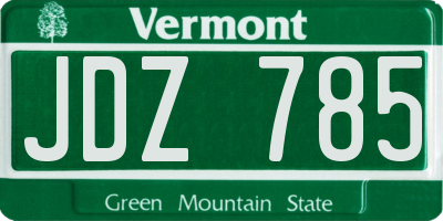 VT license plate JDZ785
