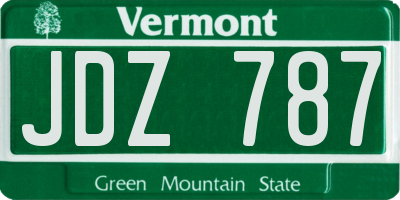 VT license plate JDZ787