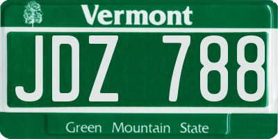 VT license plate JDZ788