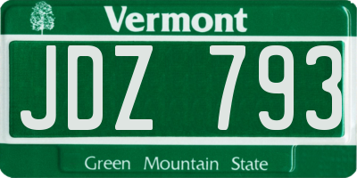 VT license plate JDZ793