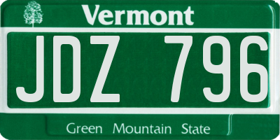 VT license plate JDZ796