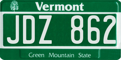 VT license plate JDZ862