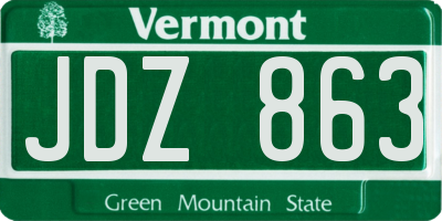 VT license plate JDZ863