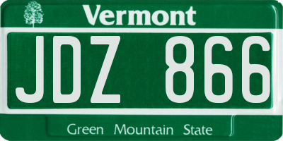VT license plate JDZ866