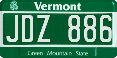 VT license plate JDZ886