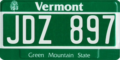 VT license plate JDZ897