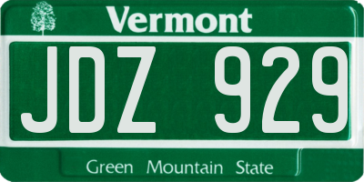 VT license plate JDZ929