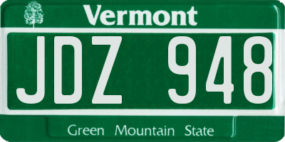 VT license plate JDZ948